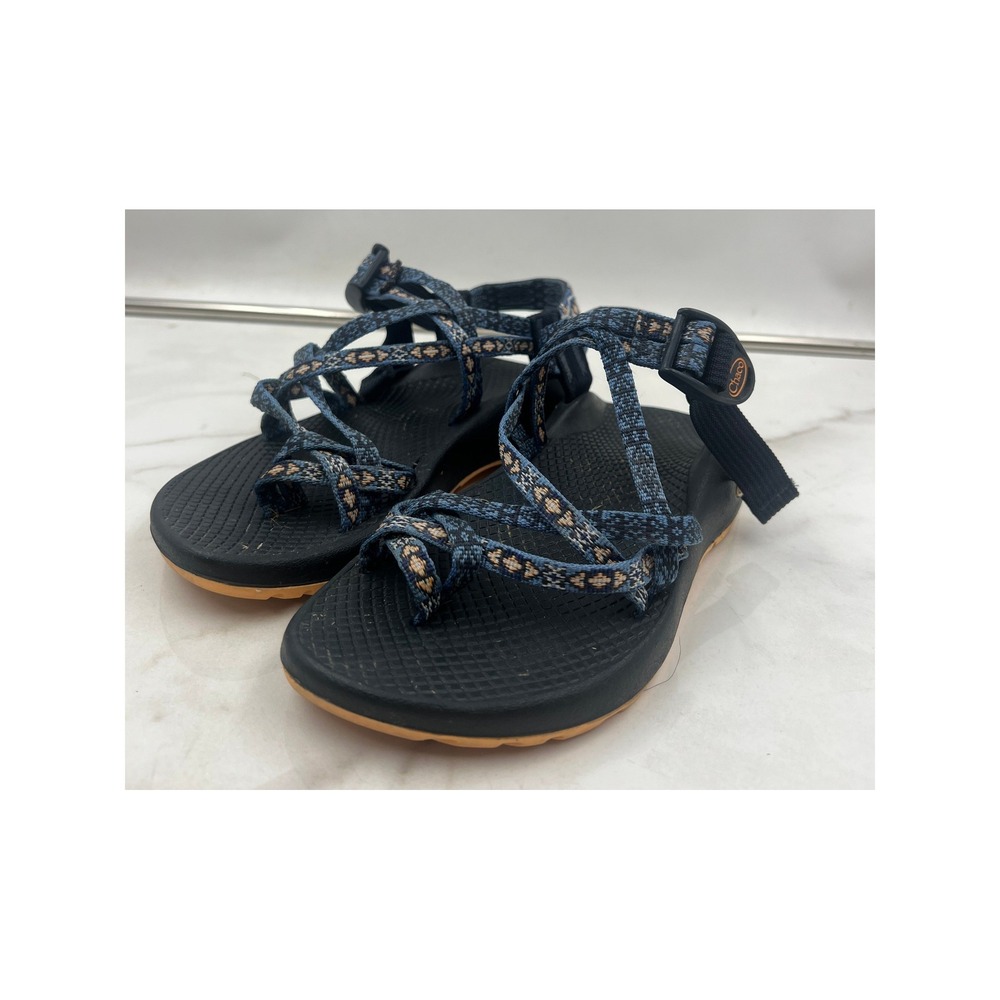Chaco Z Cloud 2 Sandals Womens Sz 6 Blue Pattern Toe Loop Strappy Sport Shoes - Picture 1 of 14